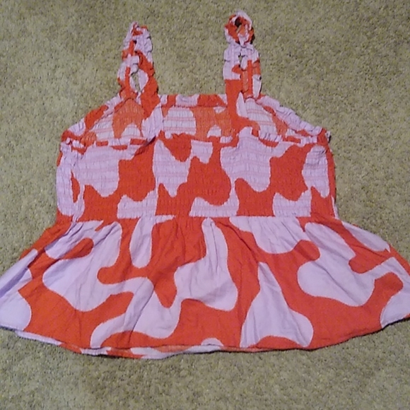 Women's plus size Ava and Viv ruched, peplum tank top - Picture 4 of 4